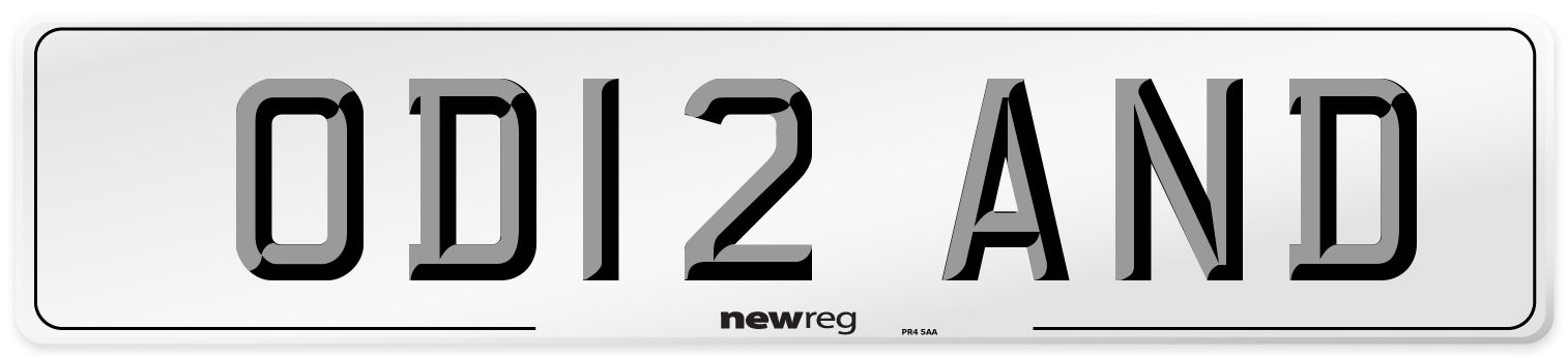 OD12 AND Number Plate from New Reg